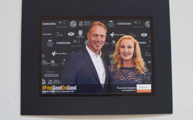 Printed photo in black photo frame