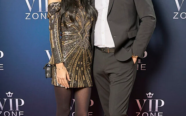 Young couple at glamourous event