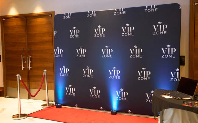 Photo background setup for exclusive event